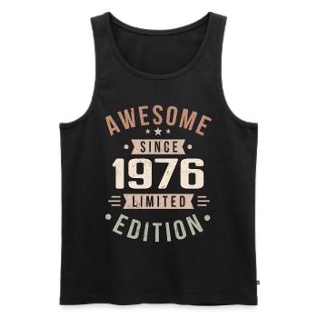 Original 1976 Vintage Vintage Birthday 1976 - Men's Premium Organic Tank Top - black - Front - Michal (187cm)
