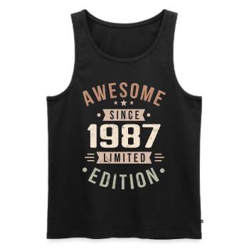 Original 1987 Vintage Vintage anniversaire 1987 - Débardeur bio Premium Homme - noir - Devant - Michal (187cm)