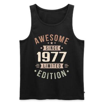 Original 1977 Vintage Vintage Birthday 1977 - Men's Premium Organic Tank Top - black - Front - AI Model Male 178 light (178cm)