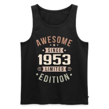 Original 1953 Vintage Vintage Birthday 1953 - Men's Premium Organic Tank Top - black - Front - AI Model Male 178 light (178cm)