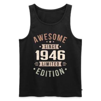 Original 1946 Jahrgang Vintage Geburtstag 1946 - Männer Premium Bio Tank Top - Schwarz - Vorne - AI Model Male 178 light (178cm)