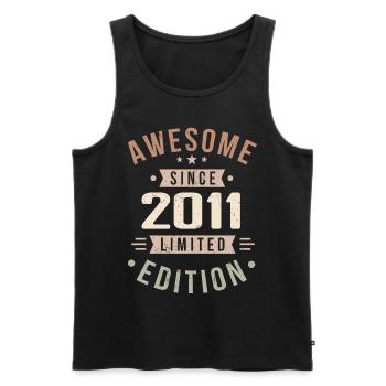 Original 2011 Vintage Vintage Birthday 2011 - Men's Premium Organic Tank Top - black - Front - Michal (187cm)