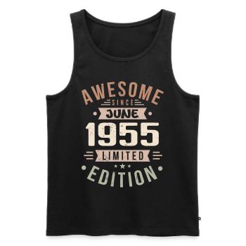 June 1955 Birthday June 1955 Gift June 1955 - Men's Premium Organic Tank Top - black - Front - AI Model Male 178 light (178cm)
