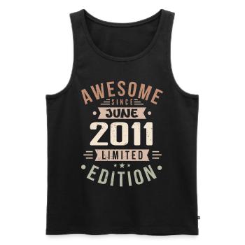 Juni 2011 Geburtstag Juni 2011 Geschenk Juni 2011 - Männer Premium Bio Tank Top - Schwarz - Vorne - Michal (187cm)