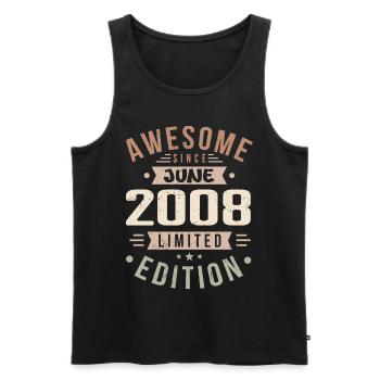Juni 2008 Geburtstag Juni 2008 Geschenk Juni 2008 - Männer Premium Bio Tank Top - Schwarz - Vorne - Michal (187cm)