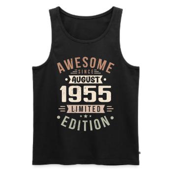 August 1955 Geburtstag im August 1955 Vintage 1955 - Männer Premium Bio Tank Top - Schwarz - Vorne - AI Model Male 178 light (178cm)