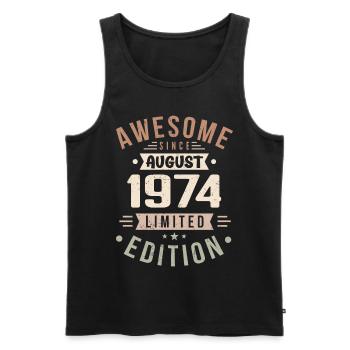 August 1974 Geburtstag im August 1974 Vintage 1974 - Männer Premium Bio Tank Top - Schwarz - Vorne - Michal (187cm)