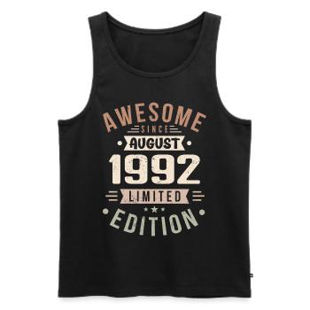 August 1992 Geburtstag im August 1992 Vintage 1992 - Männer Premium Bio Tank Top - Schwarz - Vorne - Michal (187cm)