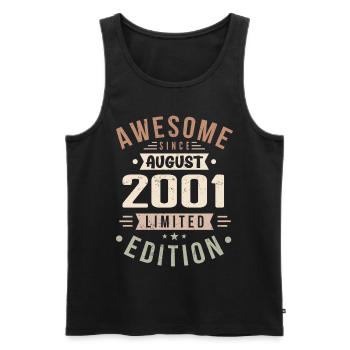 August 2001 Birthday in August 2001 Vintage 2001 - Men's Premium Organic Tank Top - black - Front - AI Model Male 178 light (178cm)