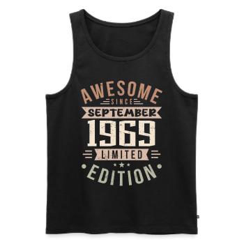 1969 September Birthday Born September 1969 - Men's Premium Organic Tank Top - black - Front - Michal (187cm)