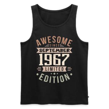 1967 September Birthday Born September 1967 - Men's Premium Organic Tank Top - black - Front - Michal (187cm)