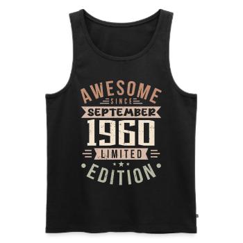 1960 September Geburtstag Geboren September 1960 - Männer Premium Bio Tank Top - Schwarz - Vorne - AI Model Male 178 light (178cm)