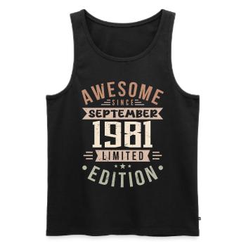 1981 September Birthday Born September 1981 - Men's Premium Organic Tank Top - black - Front - Michal (187cm)