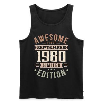 1980 September Geburtstag Geboren September 1980 - Männer Premium Bio Tank Top - Schwarz - Vorne - Michal (187cm)