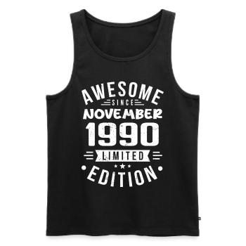 November 1990 Geschenkidee Legende November 1990 - Männer Premium Bio Tank Top - Schwarz - Vorne - Michal (187cm)