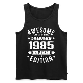 January 1985 - Birthday January 1985 I January 1985 - Men's Premium Organic Tank Top - black - Front - Michal (187cm)