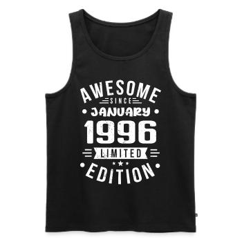 January 1996 - Birthday January 1996 I January 1996 - Men's Premium Organic Tank Top - black - Front - Michal (187cm)