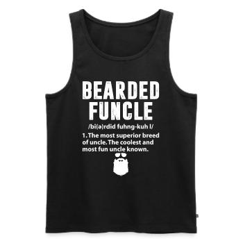 T-shirt drôle de définition d'oncle de funcle barbu - Débardeur bio Premium Homme - noir - Devant - AI Model Male 178 light (178cm)