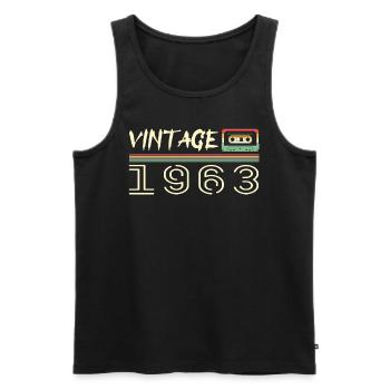 1963 Original 1963 Retro 1963 Birthday Gift - Men's Premium Organic Tank Top - black - Front - Michal (187cm)