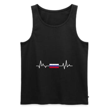 Russie - Débardeur bio Premium Homme - noir - Devant - Michal (187cm)