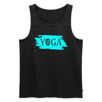 Yoga - Männer Premium Bio Tank Top - Schwarz - Vorne - Michal (187cm)