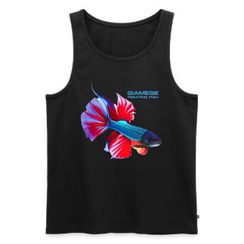 Siamese fighting - Men's Premium Organic Tank Top - black - Front - AI Model Male 178 light (178cm)