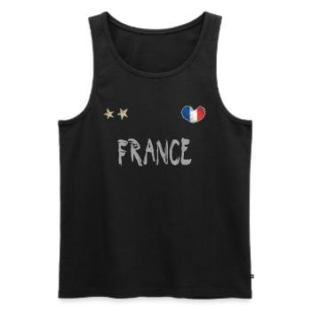 Maillot de football France Drapeau français - Débardeur bio Premium Homme - noir - Devant - AI Model Male 178 light (178cm)