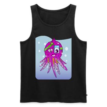 Cute pink octopus - Men's Premium Organic Tank Top - black - Front - Michal (187cm)