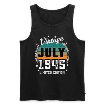 Retro 80 Years Old Vintage June 1945 80th Birthday - Débardeur bio Premium Homme - noir - Devant - Michal (187cm)