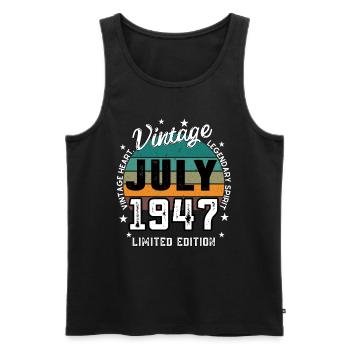 Retro 78 Jahre alt Jahrgang JULI 1947 78. Geburtstag - Männer Premium Bio Tank Top - Schwarz - Vorne - Michal (187cm)