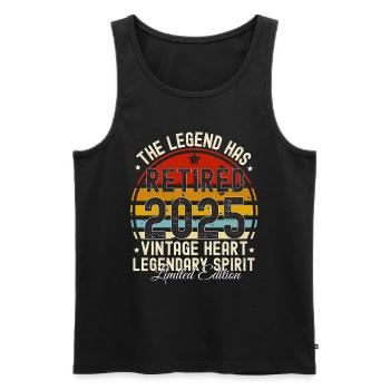 Legende hat sich zurückgezogen 2025 JAHRGANG RUHESTAND 2025 - Männer Premium Bio Tank Top - Schwarz - Vorne - Michal (187cm)