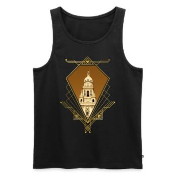 Murcia Spain City Skyline Gold Ornament - Men's Premium Organic Tank Top - black - Front - Michal (187cm)
