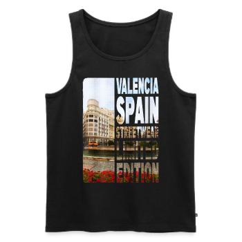 Valencia Spain City Skyline Home Love - Men's Premium Organic Tank Top - black - Front - Michal (187cm)