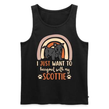Süßer Scottish Terrier Welpe Liebhaber Kawaii - Männer Premium Bio Tank Top - Schwarz - Vorne - Michal (187cm)