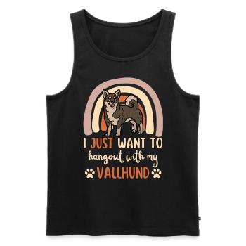 Doux suédois Vallhund Lover Kawaii - Débardeur bio Premium Homme - noir - Devant - Michal (187cm)