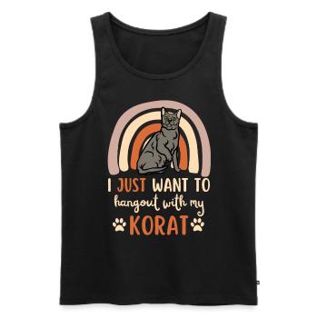 Mignon Korat Cat - Débardeur bio Premium Homme - noir - Devant - Michal (187cm)