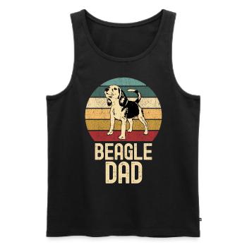 Beagle Papa Dog cute Beagle retro vintage - Men's Premium Organic Tank Top - black - Front - Michal (187cm)