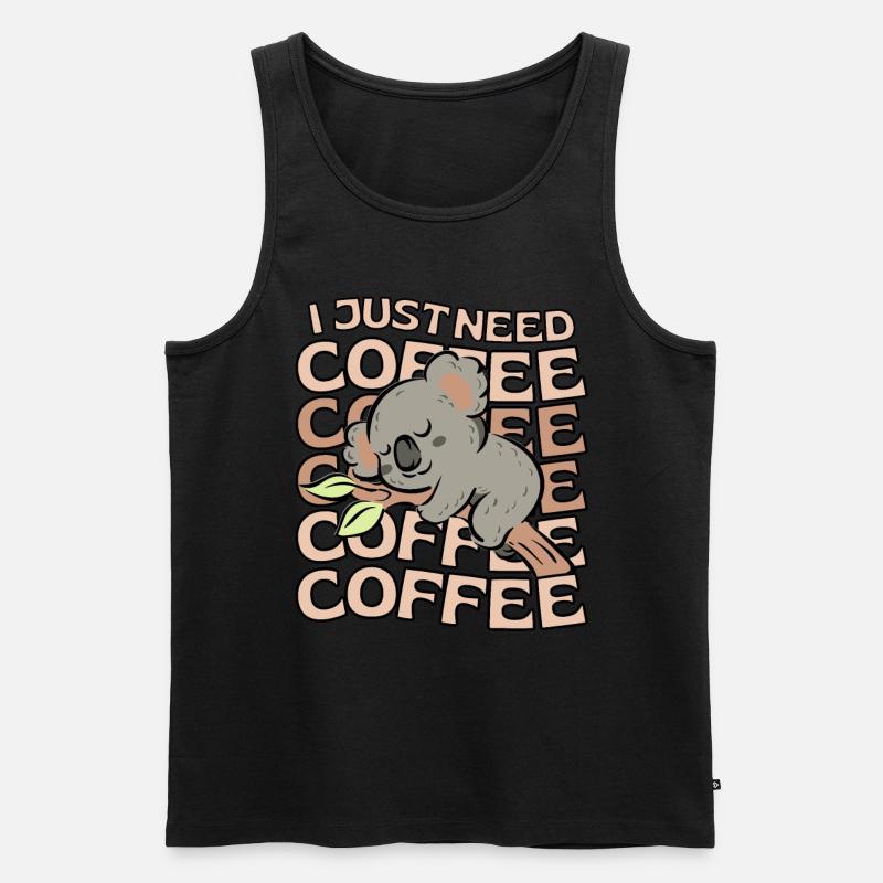 Koala Kaffee Koala Cafe - Männer Premium Bio Tank Top - Schwarz