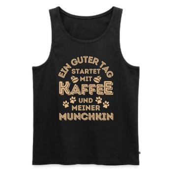 Munchkin Katze Kaffee Cafe - Männer Premium Bio Tank Top - Schwarz - Vorne - AI Model Male 178 light (178cm)