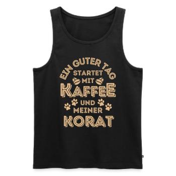 Korat Katze Kaffee Cafe - Männer Premium Bio Tank Top - Schwarz - Vorne - Michal (187cm)