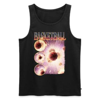 Basketball Basketballer Dunking Sport Vintage - Männer Premium Bio Tank Top - Schwarz - Vorne - Michal (187cm)