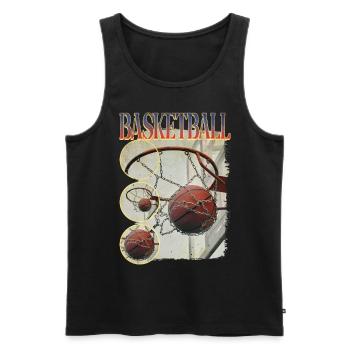 Basketball Basketballer Korb Dunking Sport Vintage - Männer Premium Bio Tank Top - Schwarz - Vorne - Michal (187cm)