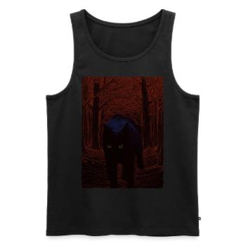 Chat de la nuit noire - Débardeur bio Premium Homme - noir - Devant - AI Model Male 178 light (178cm)