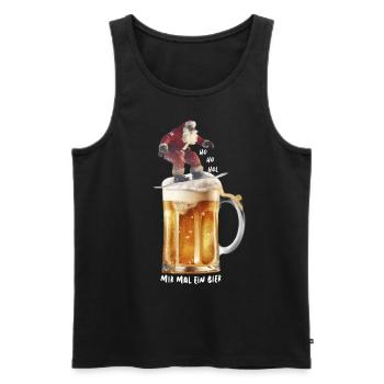 Ho Ho hol mir mal ein Bier Weihnachtsmann Surfen - Männer Premium Bio Tank Top - Schwarz - Vorne - Michal (187cm)