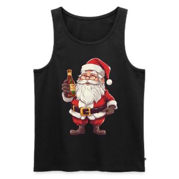 Père Noël bouteille rhum alcool liqueur Cheers - Débardeur bio Premium Homme - noir - Devant - Michal (187cm)