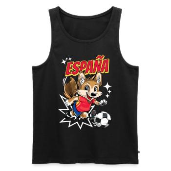 Fußball Spanien Hund Tier Fußballer Fan Team - Männer Premium Bio Tank Top - Schwarz - Vorne - Michal (187cm)