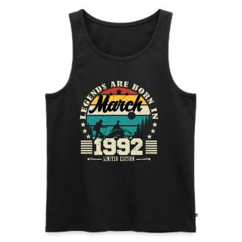 March 1982. March 1982 Birthday Gift. - Men's Premium Organic Tank Top - black - Front - Michal (187cm)