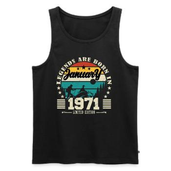 January 1971. Birthday gift January 1971. - Men's Premium Organic Tank Top - black - Front - Michal (187cm)