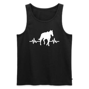 Heartbeat - Étalon Cheval Jument Ross Equestrian - Débardeur bio Premium Homme - noir - Devant - Michal (187cm)
