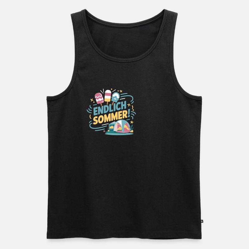 Endlich Sommer - Männer Premium Bio Tank Top - Schwarz